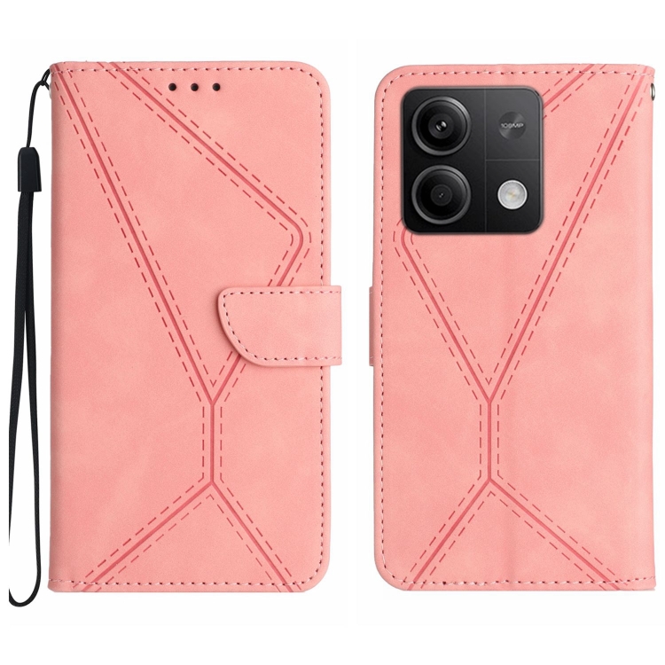 

For Xiaomi Redmi Note 13 Pro 4G Global Stitching Embossed Leather Phone Case(Pink)