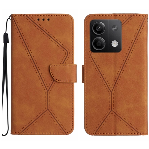 

For Xiaomi Redmi Note 13 Pro 4G Global Stitching Embossed Leather Phone Case(Brown)