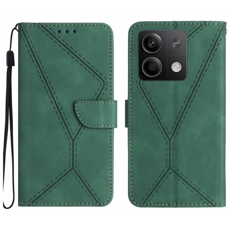 

For Xiaomi Redmi Note 13 Pro 4G Global Stitching Embossed Leather Phone Case(Green)