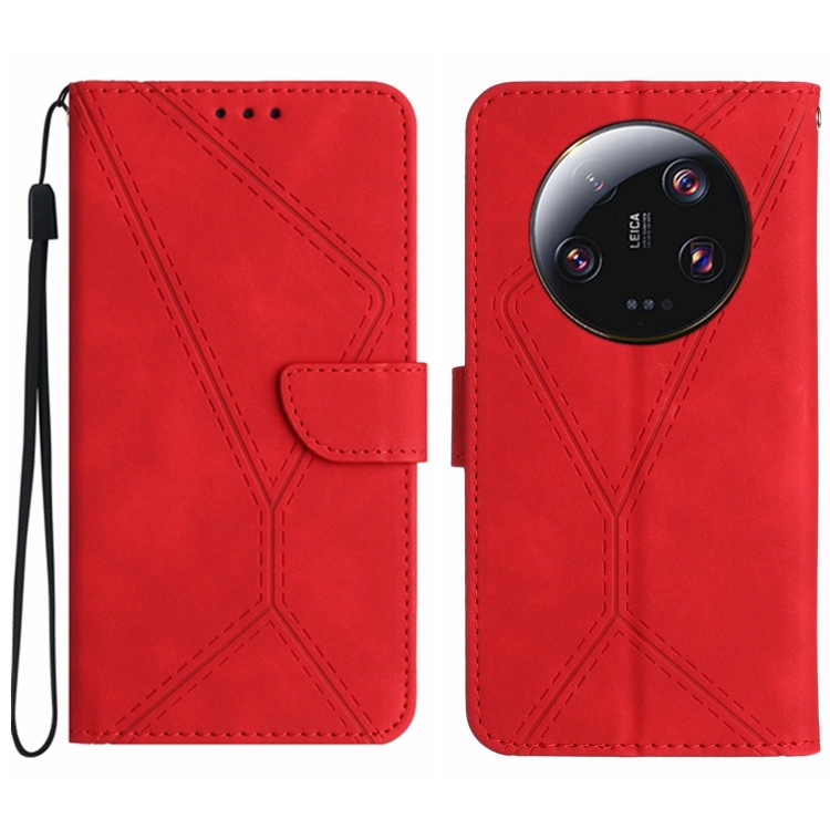 

For Xiaomi 14 Ultra Stitching Embossed Leather Phone Case(Red)