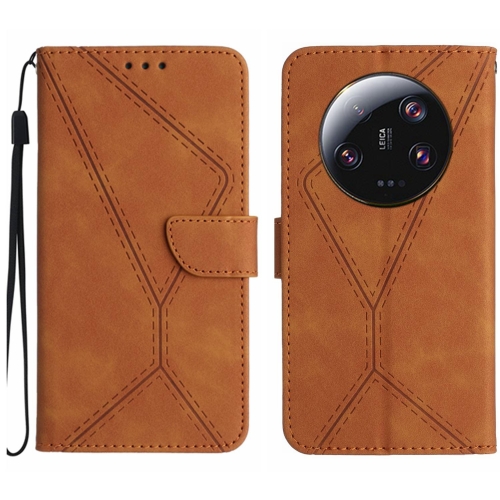 

For Xiaomi 14 Ultra Stitching Embossed Leather Phone Case(Brown)