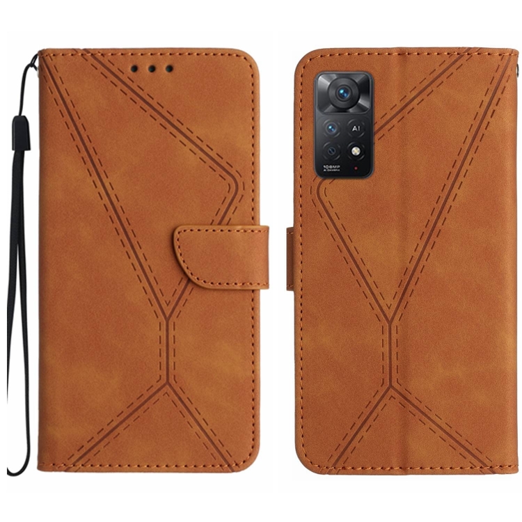 

For Redmi Note 12 Pro 5G Stitching Embossed Leather Phone Case(Brown)
