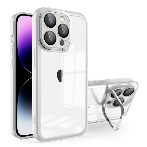 

For iPhone 11 Pro Max Invisible Lens Bracket Matte Transparent Phone Case(Silver)