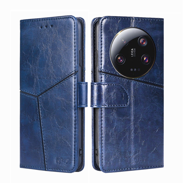 

For Xiaomi 13 Ultra 5G Geometric Stitching Leather Phone Case(Blue)