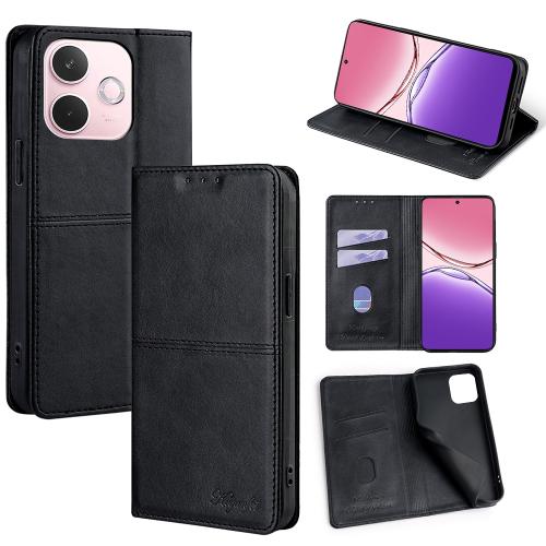 

For OPPO A5 Pro 5G Global Cow Texture Magnetic Leather Phone Case(Black)