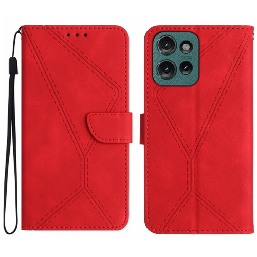 

For Motorola Edge 50 5G Stitching Embossed Leather Phone Case(Red)