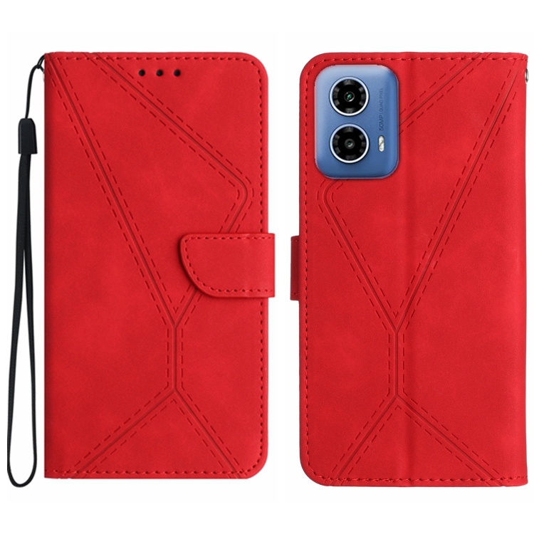 

For Motorola Moto G35 5G Stitching Embossed Leather Phone Case(Red)