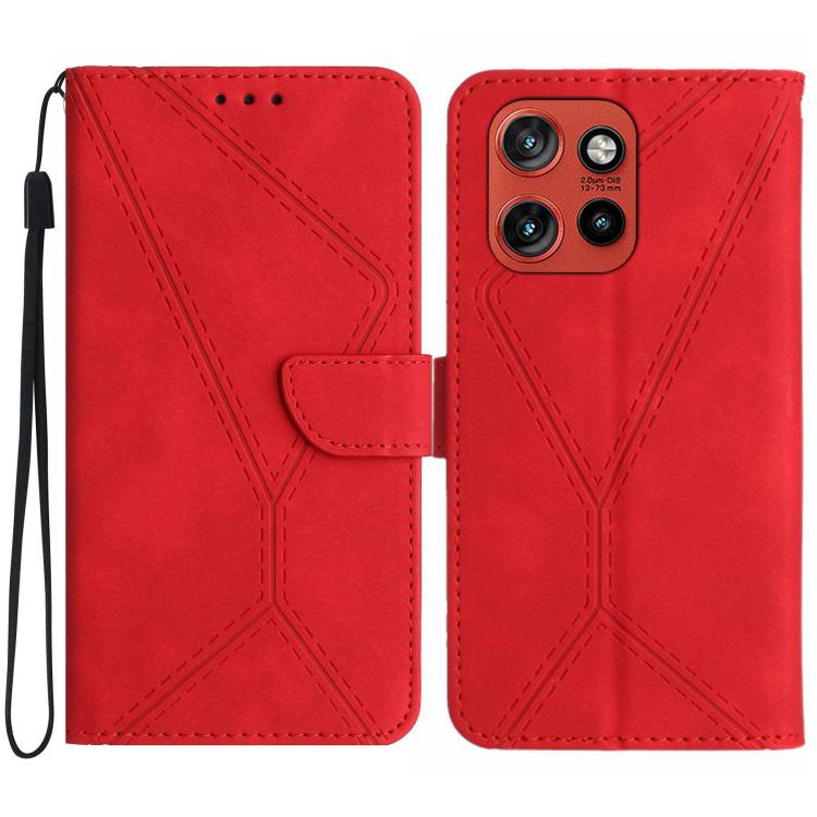 

For Motorola Edge 60 Neo 5G Stitching Embossed Leather Phone Case(Red)