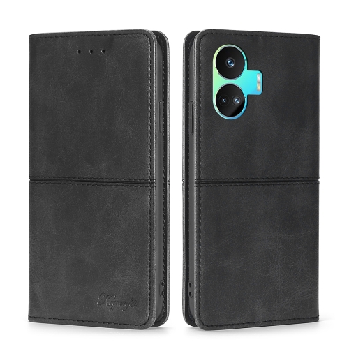 

For Realme GT Neo5 SE Cow Texture Magnetic Leather Phone Case(Black)