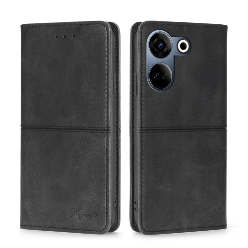 

For Tecno Camon 20 Pro 4G Cow Texture Magnetic Leather Phone Case(Black)
