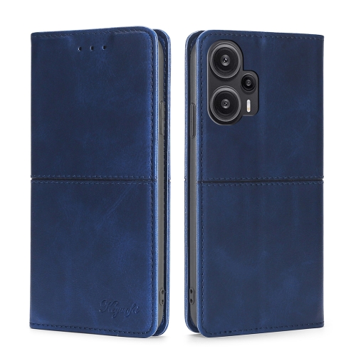 

For Xiaomi Redmi Note 12 Turbo Cow Texture Magnetic Leather Phone Case(Blue)