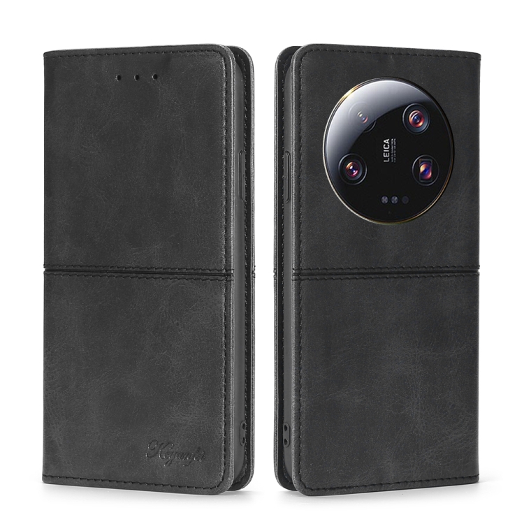 

For Xiaomi 13 Ultra 5G Cow Texture Magnetic Leather Phone Case(Black)