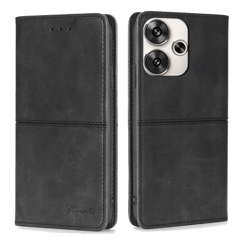 

For Xiaomi Redmi Turbo 3 5G Cow Texture Magnetic Leather Phone Case(Black)