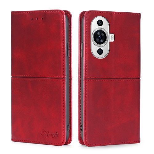

For Huawei nova 11 4G Cow Texture Magnetic Leather Phone Case(Red)