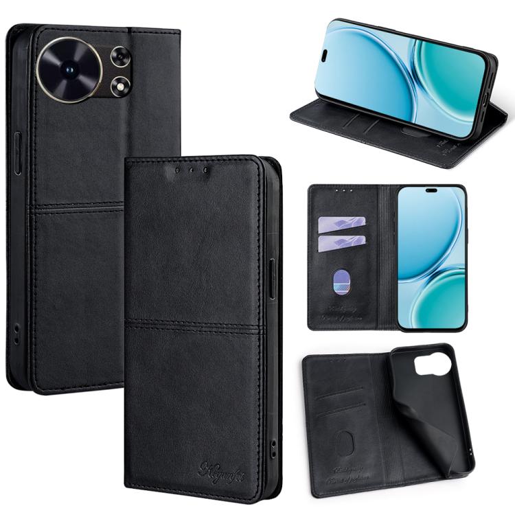 

For Huawei Maimang 40 5G Cow Texture Magnetic Leather Phone Case(Black)