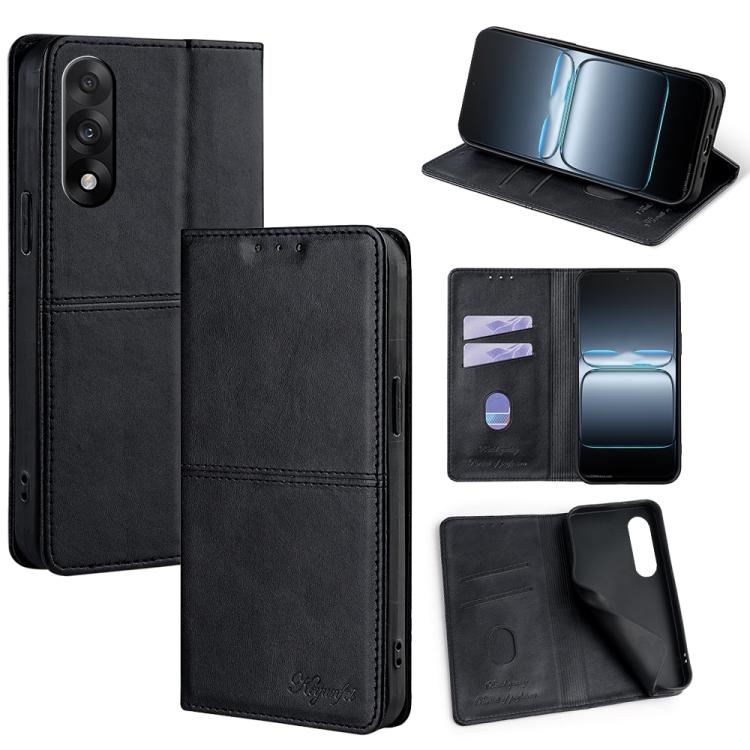 

For OnePlus Ace 5 Ultra / Nord 5 Cow Texture Magnetic Leather Phone Case(Black)