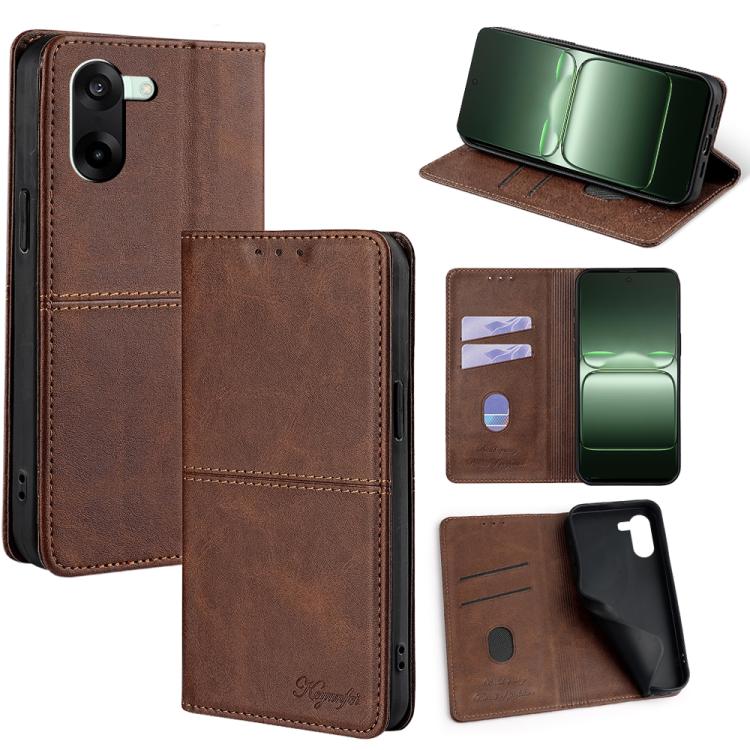 

For OnePlus Ace 5 Racing / Nord CE5 Cow Texture Magnetic Leather Phone Case(Dark Brown)