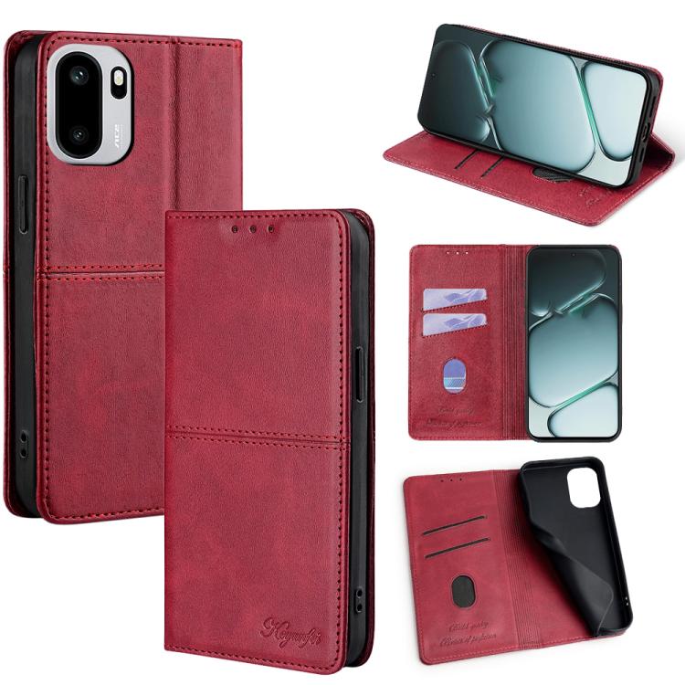 For OnePlus Ace 6 Cow Texture Magnetic Leather Phone Case(Red)