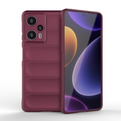 

For Xiaomi Redmi Note 12 Turbo Magic Shield TPU + Flannel Phone Case(Wine Red)