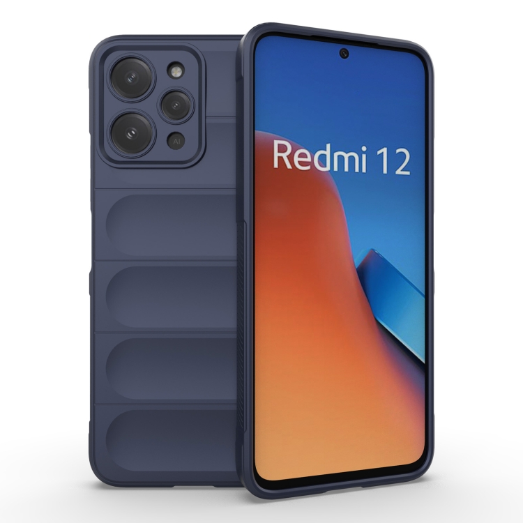 

For Xiaomi Redmi 12 4G Magic Shield TPU + Flannel Phone Case(Dark Blue)