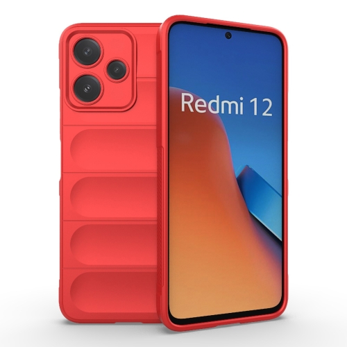 

For Xiaomi Redmi 12 5G Magic Shield TPU + Flannel Phone Case(Red)