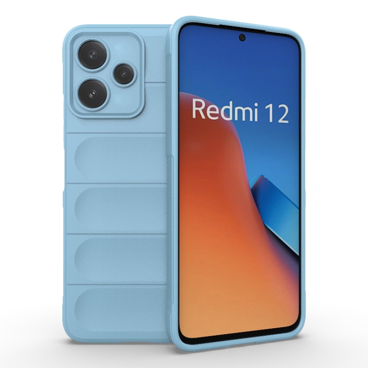 

For Xiaomi Redmi 12 5G Magic Shield TPU + Flannel Phone Case(Light Blue)