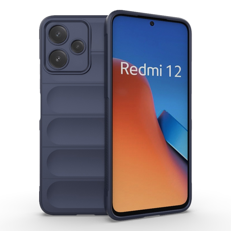 

For Xiaomi Redmi 12 5G Magic Shield TPU + Flannel Phone Case(Dark Blue)