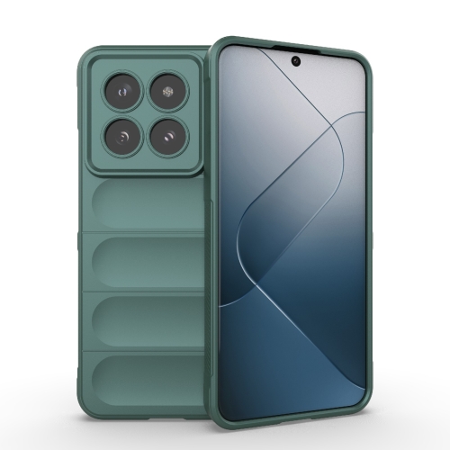 

For Xiaomi 14 Pro 5G Magic Shield TPU + Flannel Phone Case(Dark Green)
