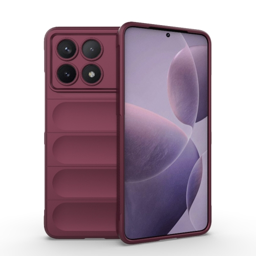 

For Xiaomi Redmi K70 / K70 Pro 5G Magic Shield TPU + Flannel Phone Case(Wine Red)