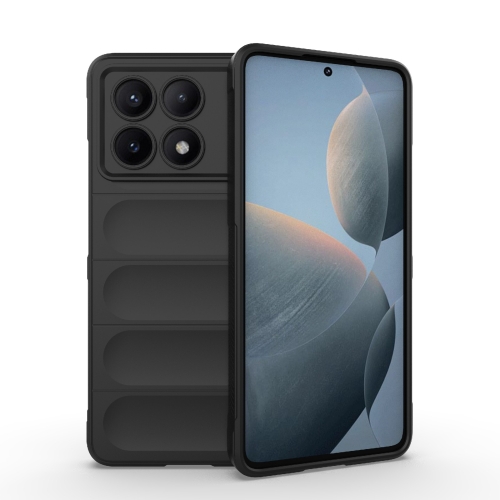 

For Xiaomi Redmi K70E 5G Magic Shield TPU + Flannel Phone Case(Black)