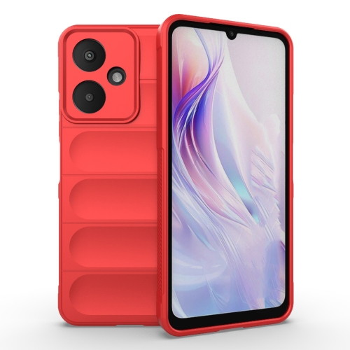 

For Xiaomi Redmi 13C 5G Magic Shield TPU + Flannel Phone Case(Red)