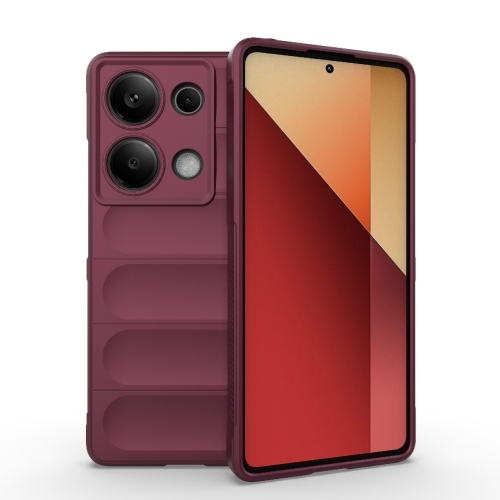 

For Xiaomi Redmi Note 13 Pro 4G Global Magic Shield TPU + Flannel Phone Case(Wine Red)