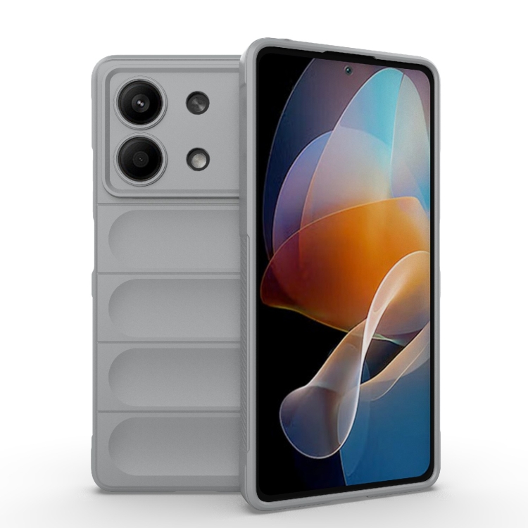 

For Xiaomi Redmi Note 13R Pro 5G Magic Shield TPU + Flannel Phone Case(Grey)