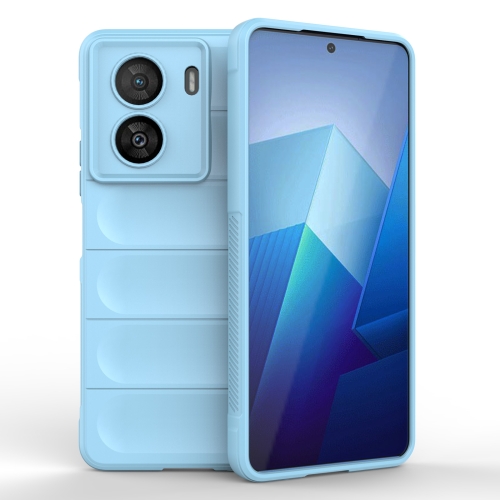 

For vivo iQOO Z7x Magic Shield TPU + Flannel Phone Case(Light Blue)
