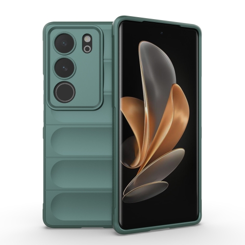 

For vivo S17 Magic Shield TPU + Flannel Phone Case(Dark Green)