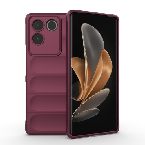 

For vivo S17e Magic Shield TPU + Flannel Phone Case(Wine Red)