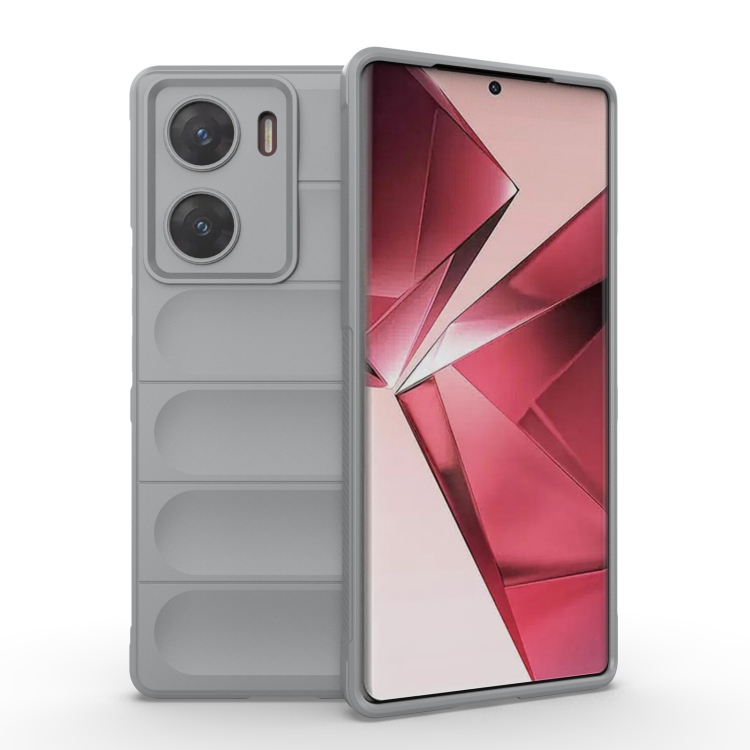 

For vivo V29e 4G Global Magic Shield TPU + Flannel Phone Case(Grey)
