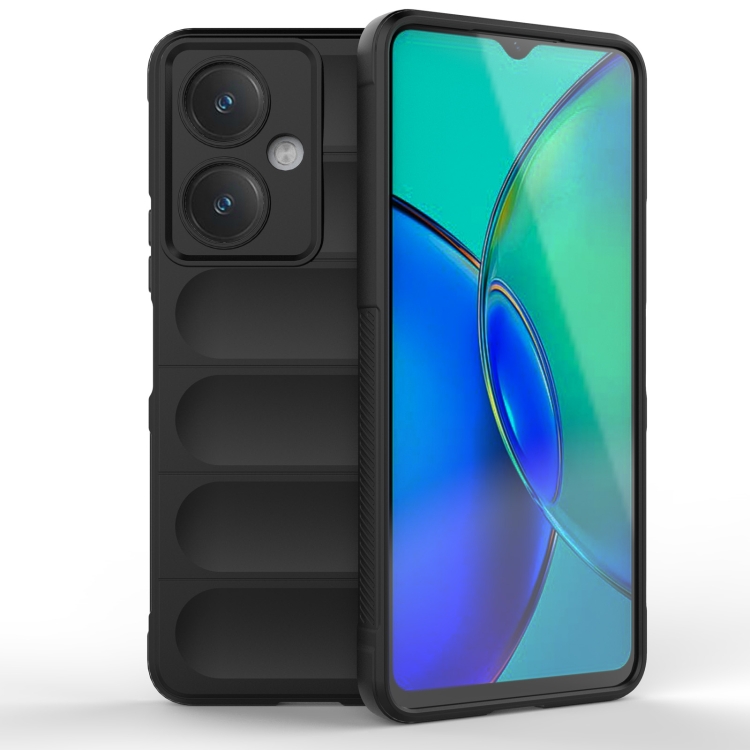 

For vivo Y27 4G Global Magic Shield TPU + Flannel Phone Case(Black)