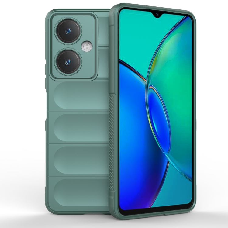 

For vivo Y27 4G Global Magic Shield TPU + Flannel Phone Case(Dark Green)