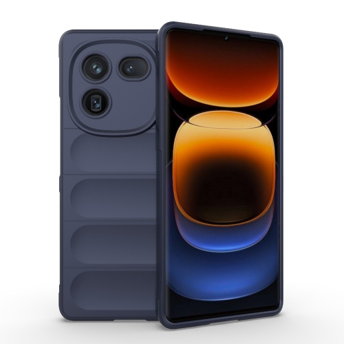 

For vivo iQOO 12 Pro 5G Magic Shield TPU + Flannel Phone Case(Dark Blue)