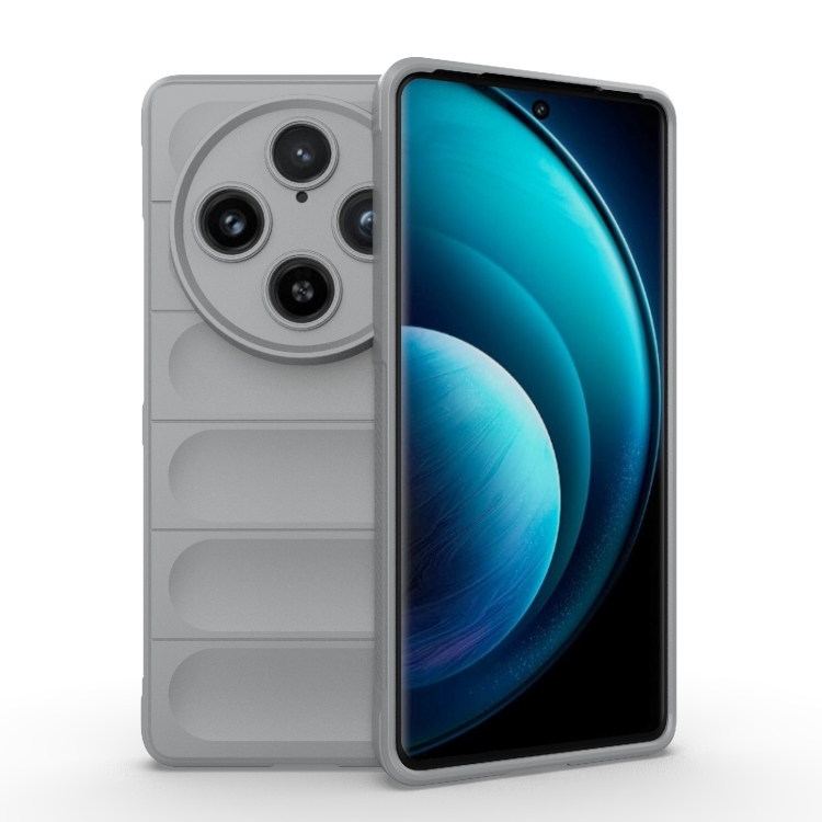 

For vivo X100 Pro 5G Magic Shield TPU + Flannel Phone Case(Grey)