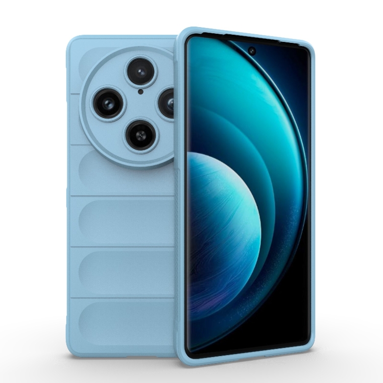 

For vivo X100 Pro 5G Magic Shield TPU + Flannel Phone Case(Light Blue)