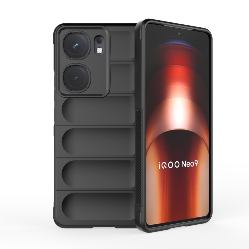 

For vivo iQOO Neo9 Magic Shield TPU + Flannel Phone Case(Black)