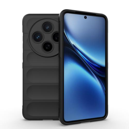 

For vivo X200 Magic Shield TPU + Flannel Phone Case(Black)