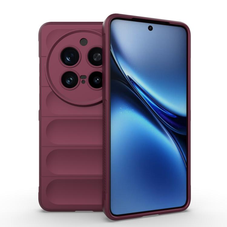 

For vivo X200 Pro Magic Shield TPU + Flannel Phone Case(Wine Red)