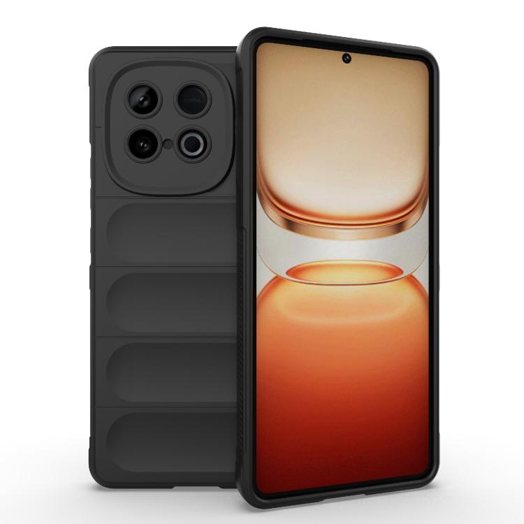 

For vivo iQOO Z10 Turbo 5G Magic Shield TPU + Flannel Phone Case(Black)