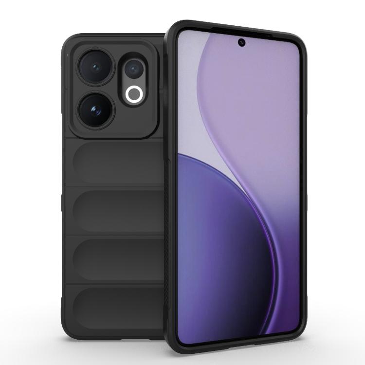 

For vivo V60 5G Global Magic Shield TPU + Flannel Phone Case(Black)