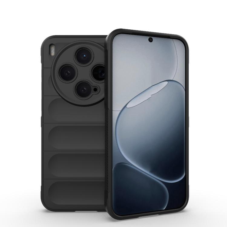 

For vivo X300 5G Magic Shield TPU + Flannel Phone Case(Black)