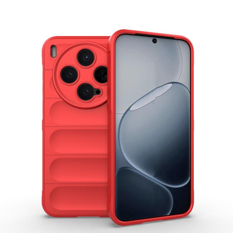 

For vivo X300 5G Magic Shield TPU + Flannel Phone Case(Red)