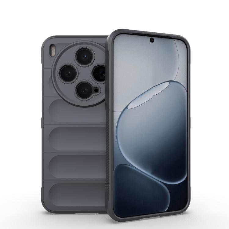 

For vivo X300 5G Magic Shield TPU + Flannel Phone Case(Dark Grey)